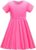 TriKalor Girls Dresses Short Sleeve Solid Color Casual A-Line Pleated Dress with Pockets