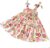Summer Girl Lace Bandage Backless Dress Sweet Floral Print Casual Dress with Headband