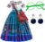 Encanto Girls Mirabel Costume Dress with Bag for Cartoon Cosplay Princess Halloween Dress Up
