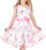 Sunny Fashion 3 Layers Girls Dress Pink Flower Wave Pageant Wedding Size 4-12 Years